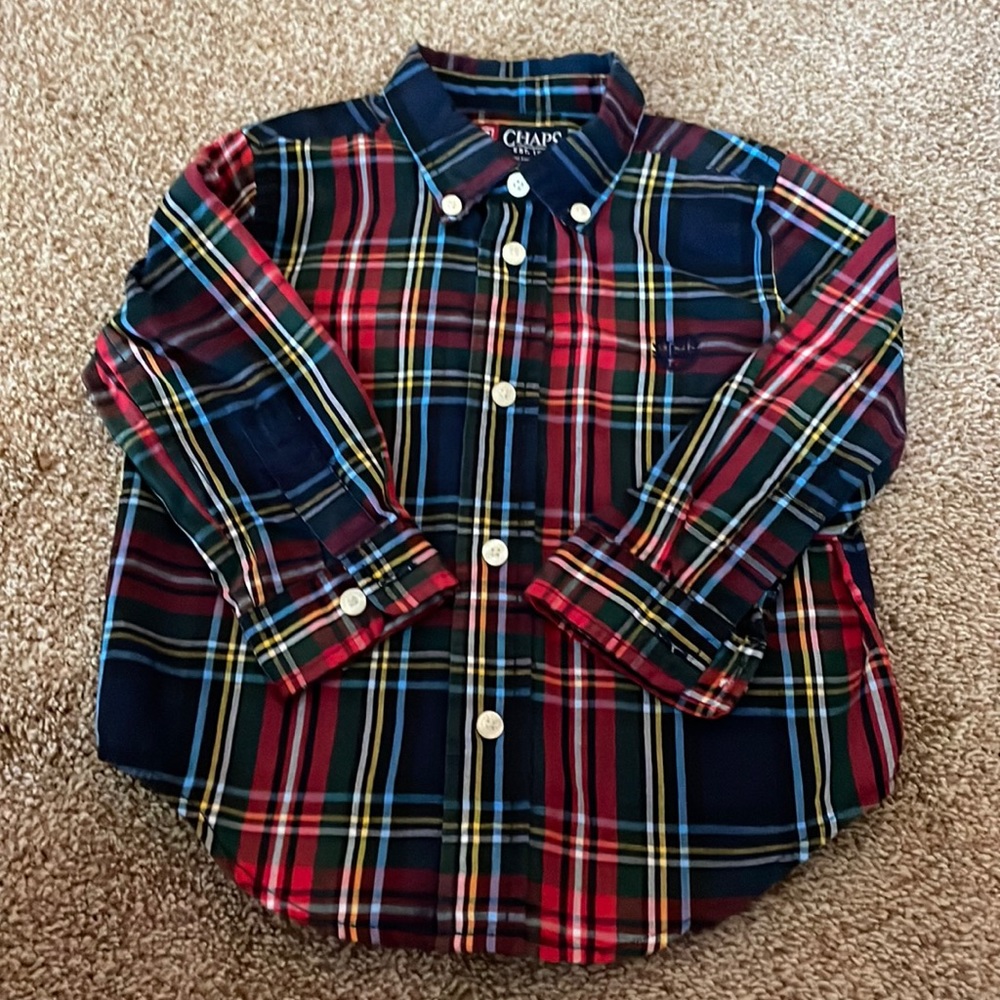 Chaps long sleeve button down plaid shirt 24M